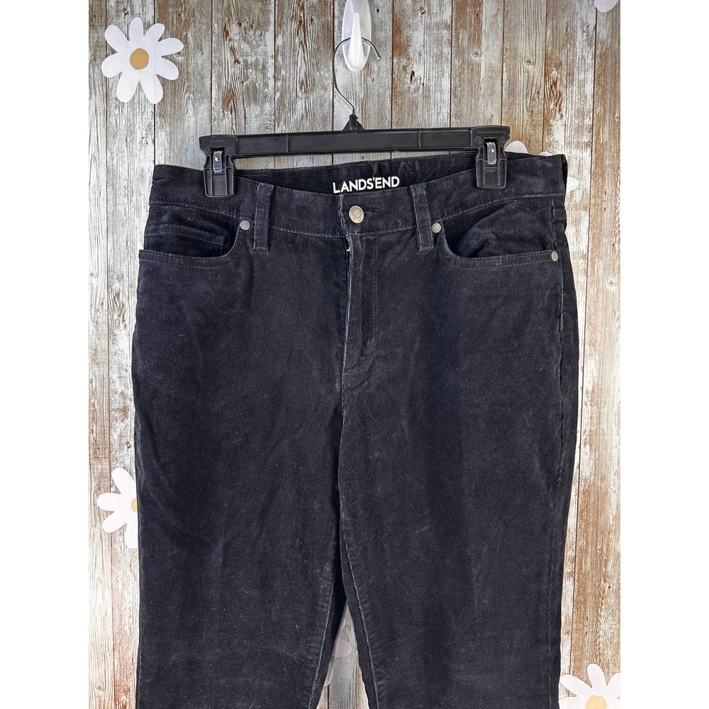 Lands' End Women's Boot Corduroy Pants Sz 10 Black Mid Rise Stretch‎ 5 Pockets - Picture 3 of 10